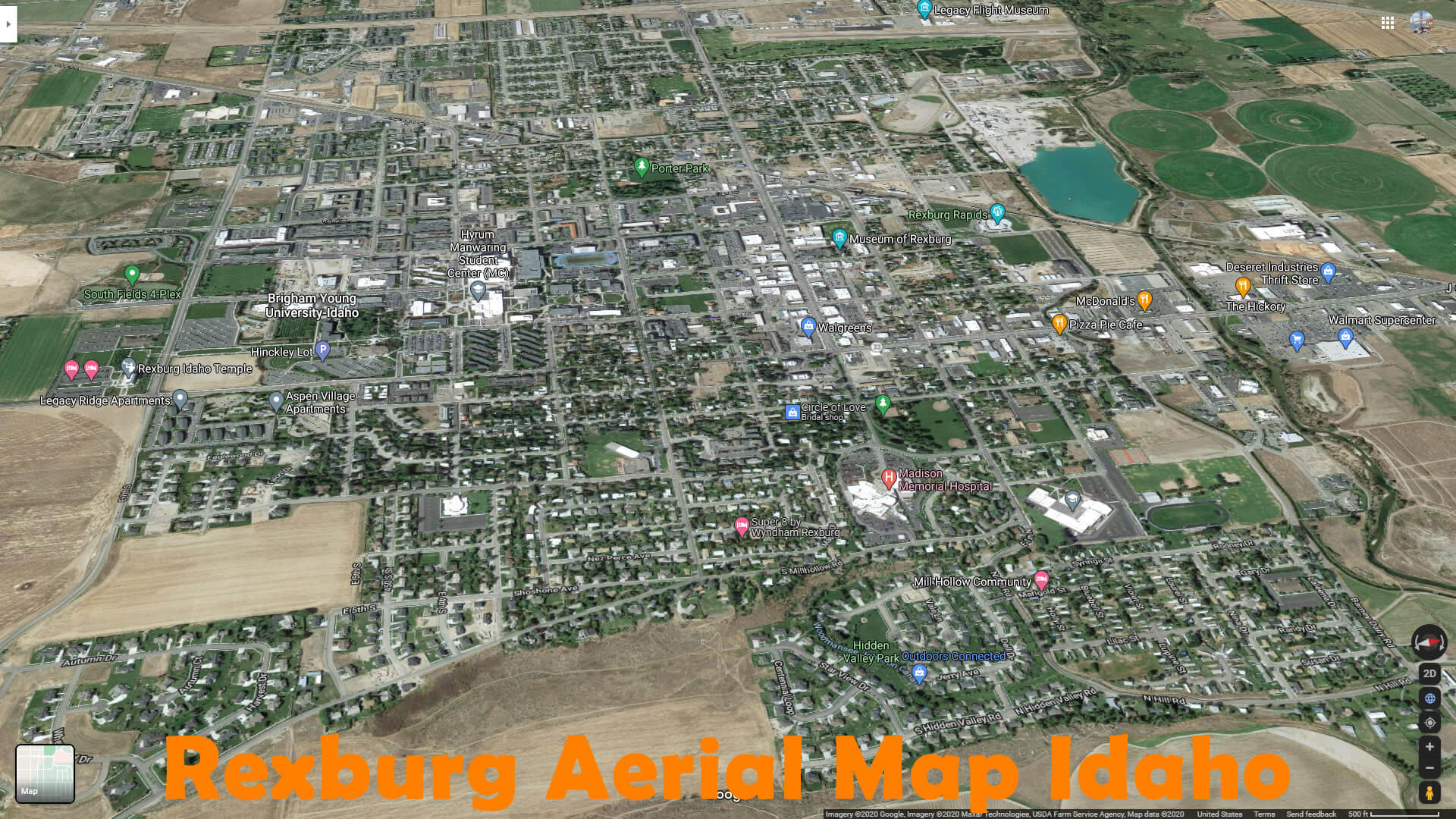 Rexburg Aerien Carte Idaho